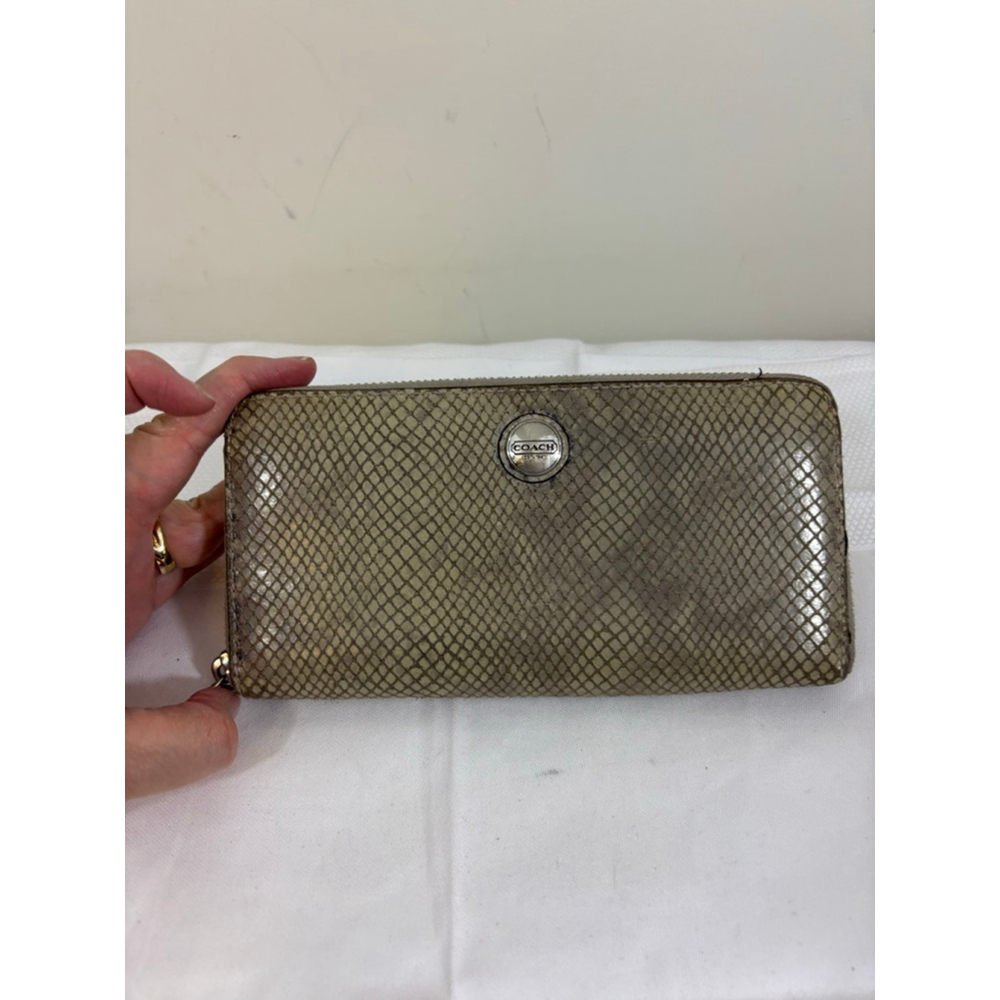Women's Coach Python Embossed Zip Around Wallet T… - image 4